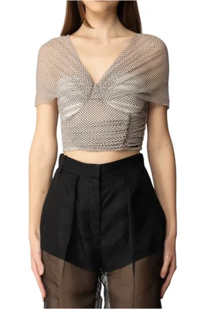Elisabetta Franchi Blouses, female, , Size: XS Stylish 100%Pa Fashion Item