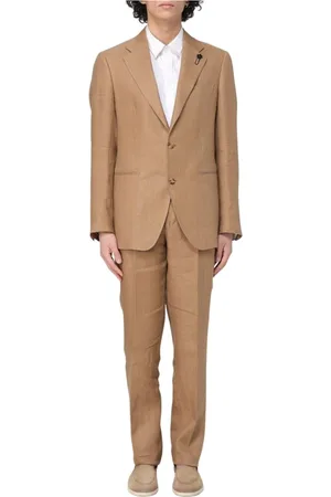 LARDINI Single Breasted Suits, male, , Size: L Linen Two-Piece Suit