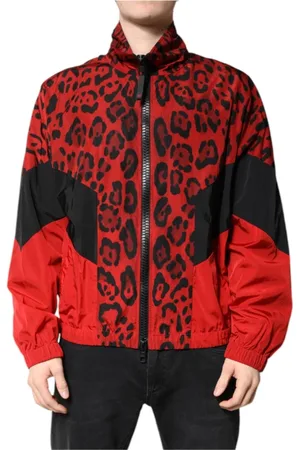 Dolce & Gabbana Light Jackets, male, , Size: L Leopard Print Bomber Jacket