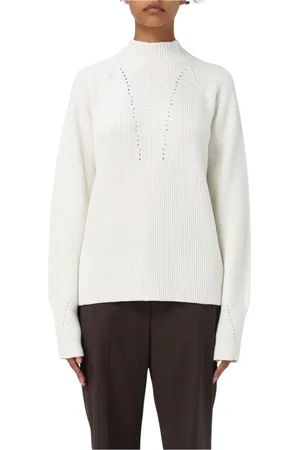 DRUMOHR Turtlenecks, female, , Size: M Ribbed Knit Mock Neck Sweater