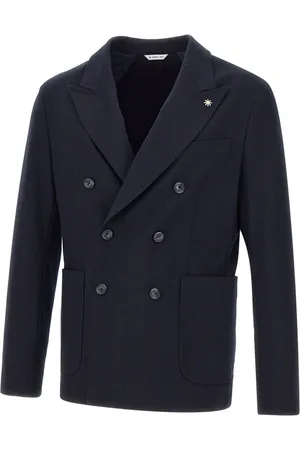 Manuel Ritz Blazers, male, , Size: S Slim Fit Blazer with Peaked Lapels