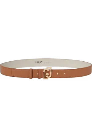 Liu Jo Belts, female, , Size: M Bronze Logo Buckle Leather Belt