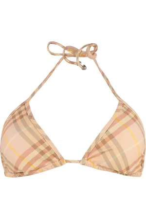 Burberry Bikinis, female, , Size: XS Triangle Bikini Top with Check Motif