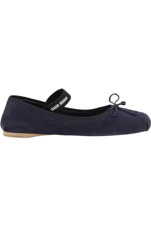 Miu Miu Ballerinas, female, , Size: 5 US Black Elasticated Ballerina Flats