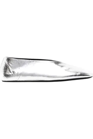 Jil Sander Ballerinas, female, , Size: 7 1/2 US Silver Metallic Ballerina Flats
