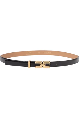Elisabetta Franchi Belts, female, , Size: XS Butter Leather Belt Gold Buckle