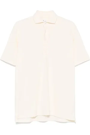 DoppiaA Short Sleeve Shirts, male, , Size: L Cream Polo Shirt with Short Sleeves