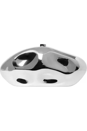 Cult Gaia Clutches, female, , Size: ONE SIZE Silver Shiny Clutch Stylish Modern Woman
