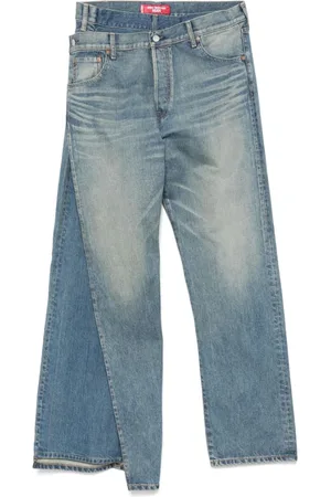 JUNYA WATANABE Straight Jeans, male, , Size: M Indigo Button Fly Jeans