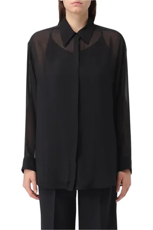 ERIKA CAVALLINI Shirts, female, , Size: S Silk Sheer Blouse Long Sleeves