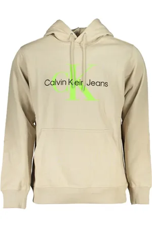Calvin Klein Hoodies, male, , Size: 2XL Cotton Hooded Sweatshirt with Contrasting Details