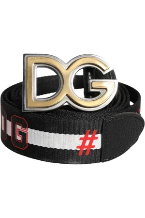 Dolce & Gabbana Belts, male, , Size: 105 CM Metal Logo Buckle Belt White