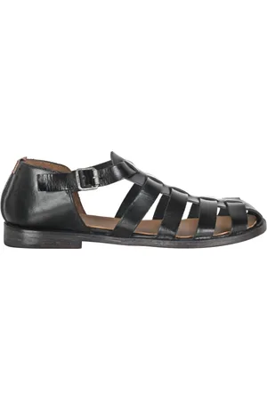 Moma Flat Sandals, female, , Size: 10 US Vintage leather sandals with ankle buckle