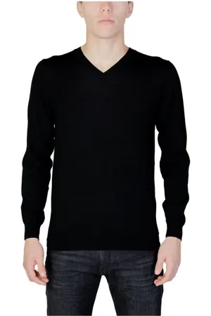 Liu Jo V-neck Knitwear, male, , Size: 2XL Wool T-Shirt Sweater