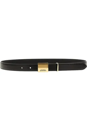 Isabel Marant Belts, female, , Size: 80 CM Leather Belt with Gold Buckle