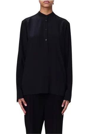 Stella McCartney Shirts, female, , Size: XS Silk Mandarin Collar Blouse