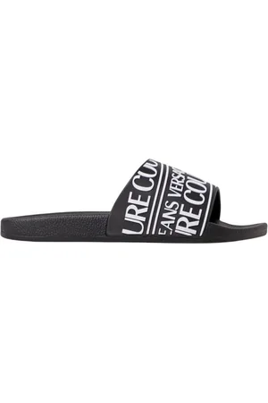 VERSACE Sliders, male, , Size: 9 US Logo Slide Sandals Stylish Comfort