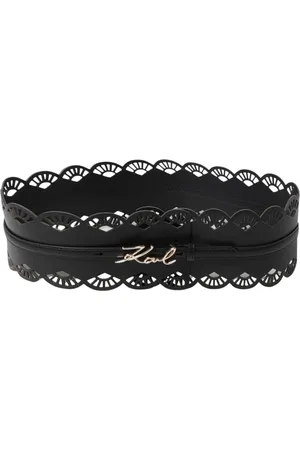 Karl Lagerfeld Belts, female, , Size: 85 CM Cutout Leather Belt