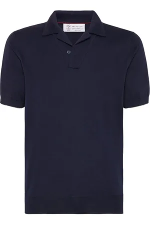 Brunello Cucinelli Polo Shirts, male, , Size: 2XL Navy Polo Sweater