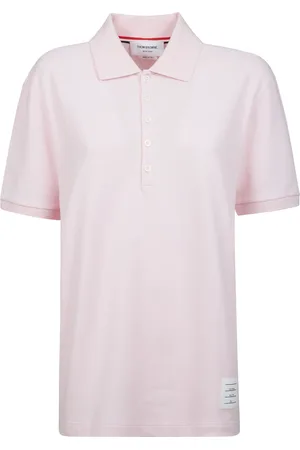 Thom Browne Polo Shirts, male, , Size: M Short-sleeve Polo with front buttoning