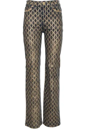 Guess Wide Trousers, female, , Size: W27 Logo Bi-Color Trousers with Five Pockets