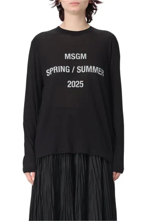 Msgm Long Sleeve Tops, female, , Size: XS Stylish Graphic Print Casual Tee