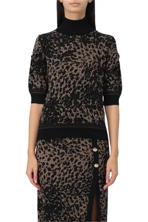 Liu Jo Turtlenecks, female, , Size: L Leopard Print Knit Top