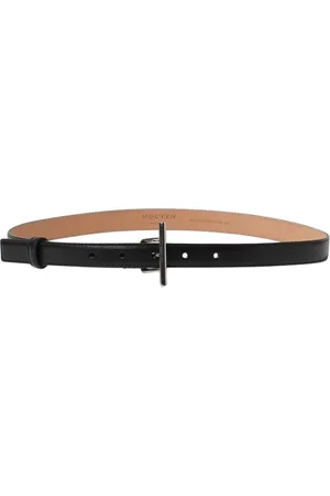 Alexander McQueen Belts, female, , Size: 85 CM Leather TBar Buckle Belt