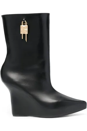 Givenchy Wedges, female, , Size: 7 1/2 US Padlock Wedge Ankle Boots