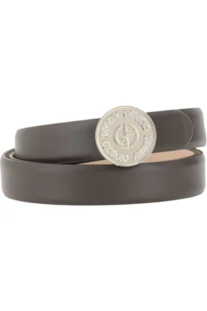 Giorgio Armani Belts, female, , Size: 85 CM Elegant Circular Logo Leather Belt