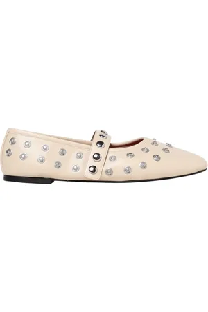 Stella McCartney Ballerinas, female, , Size: 9 US Yellow Cream Studded Ballerina Flats
