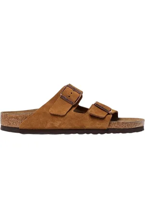 Birkenstock Sliders, male, , Size: 4 US Suede Leather Sandals for Men