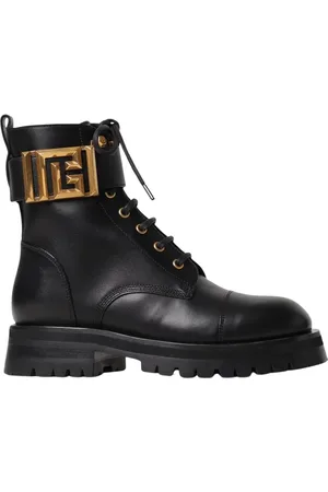 Balmain Lace-up Boots, female, , Size: 6 US Leather Ankle Boots