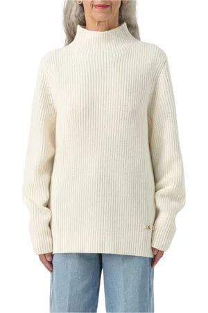 Michael Kors Turtlenecks, female, , Size: M Ribbed Merino Wool Pullover