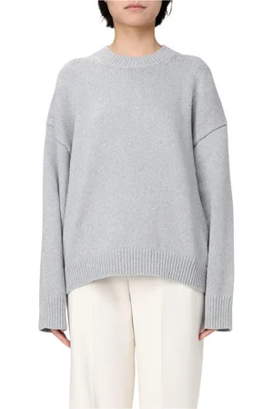 THEORY Round-neck Knitwear, female, , Size: M Relaxed Fit Knit Sweater Grey