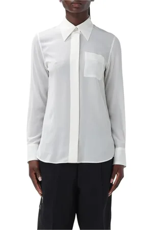 Lanvin Shirts, female, , Size: S Elegant Beige Silk Blouse Shirt