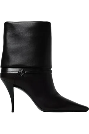 Saint Laurent Heeled Boots, female, , Size: 6 US Flat Dark Ankle Boots for Women