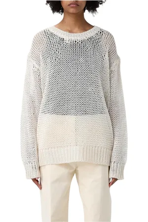 Jil Sander Round-neck Knitwear, female, , Size: M Cotton Sweater