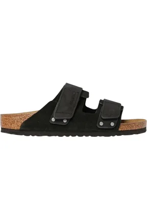 Birkenstock Sliders, male, , Size: 4 US Suede Leather Sandals