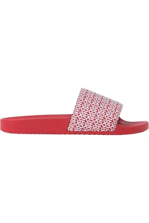 HUGO BOSS Sliders, male, , Size: 7 US Logo Print Sandals