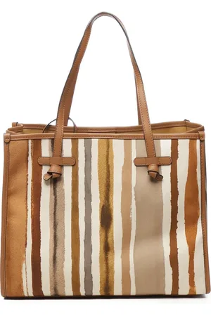 Gianni chiarini Tote Bags, female, , Size: ONE SIZE Natural Leather and Fabric Marcella Bag
