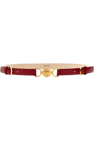 VERSACE Belts, female, , Size: 90 CM Black Leather Medusa Head Belt