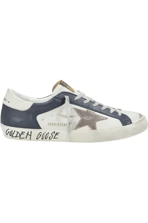 Golden Goose Sneakers, male, , Size: 13 US Leather Super-Star Sneakers with Graphic Decorations