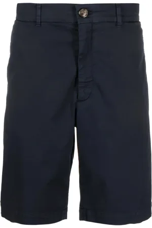 Brunello Cucinelli Casual Shorts, male, , Size: XS Navy Twill Weave Pants