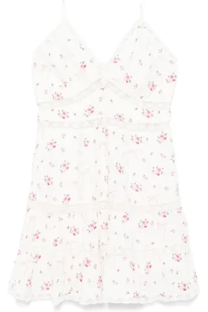 LOVESHACKFANCY Short Dresses, female, , Size: S Floral Embroidered Dress