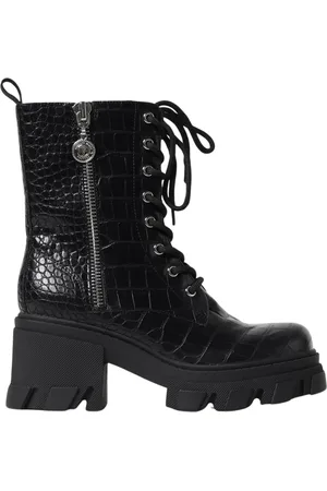 VERSACE Lace-up Boots, female, , Size: 10 US Chunky Platform Ankle Boots