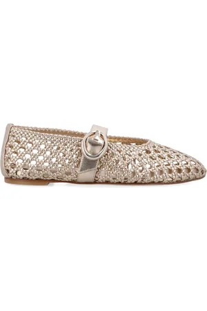 Stuart Weitzman Ballerinas, female, , Size: 10 US Golden Closed Mary Jane Shoes