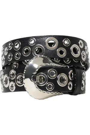 Golden Goose Belts, female, , Size: 85 CM Stylish Leather Belt with Eyelet Detail