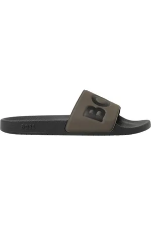 HUGO BOSS Sliders, male, , Size: 11 US Classic Black Casual Sandals
