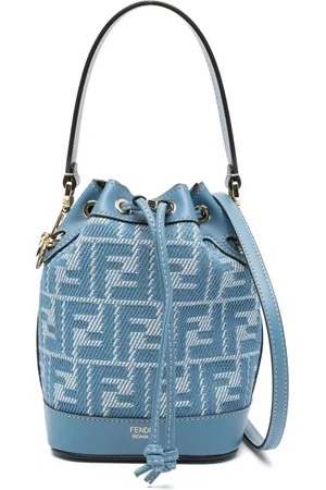 Fendi Bucket Bags, female, , Size: ONE SIZE Denim-effect FF Jacquard Bag